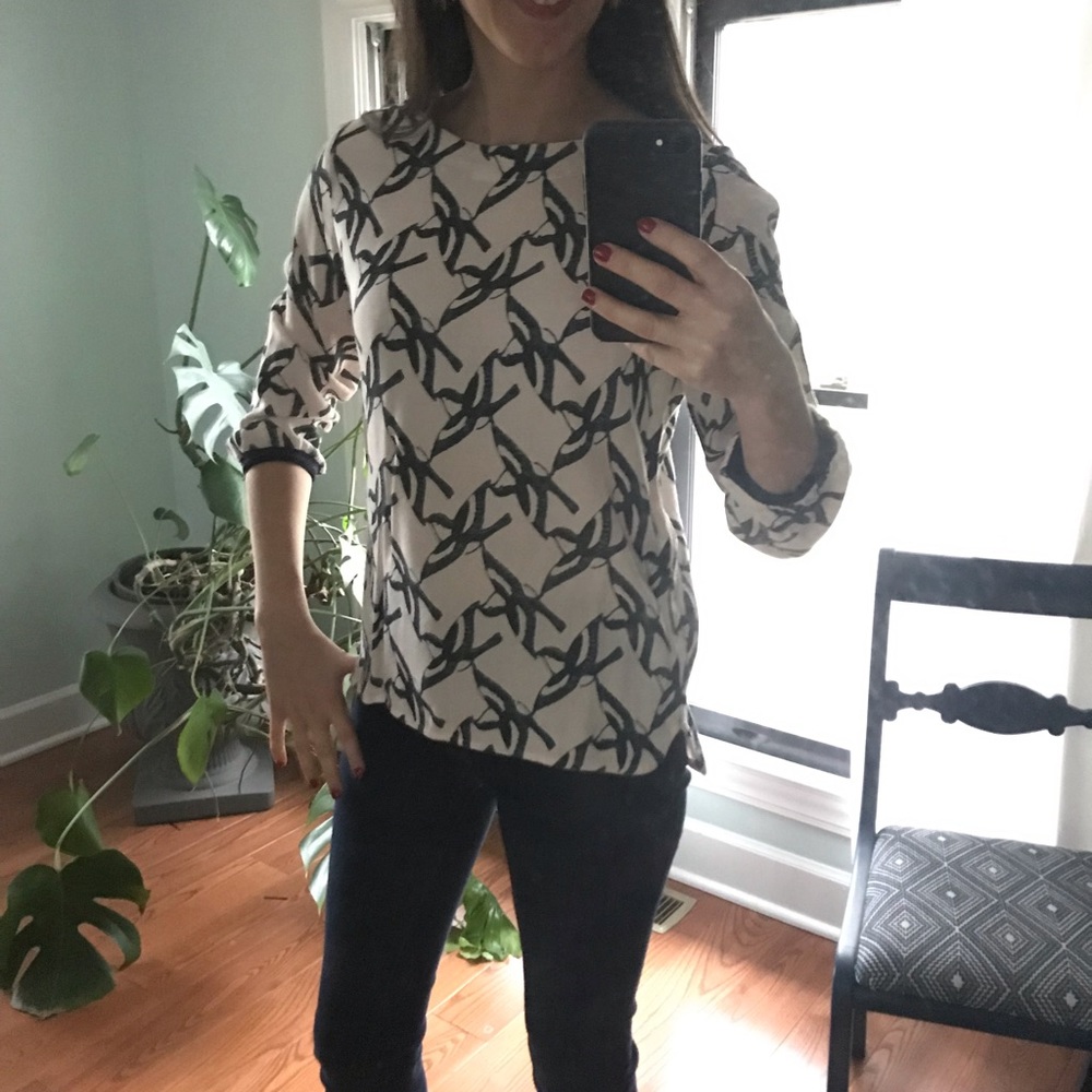 Bellerose sparrow print blouse purchased in Paris